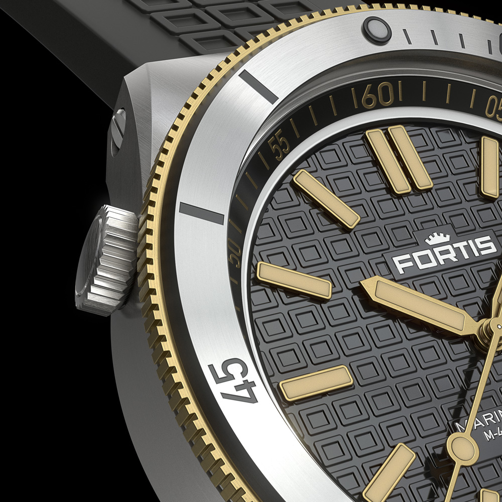 特許を取得した回転ギアベゼルTMのフォルティス・ロックシステム