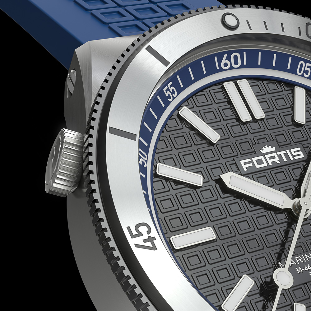 特許を取得した回転ギアベゼルTMのフォルティス・ロックシステム